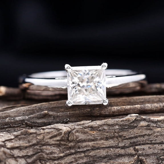 Spot Jewelry 14K White Gold Plated Solitaire Ring - 1.9 Ct VVS1/D Marquise Cut Diamond Solitaire Ring - Solitaire Engagement Sterling Silver Ring - Forever Diamond Ring for Women - Diamond Jewelry