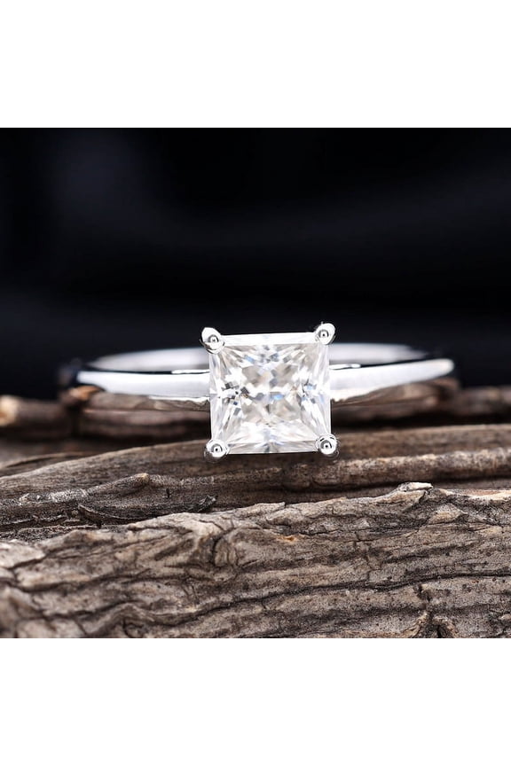 ry 14K White Gold Plated Solitaire Ring - 1.9 Ct VVS1/D Marquise Cut Diamond Solitaire Ring - Solitaire Engagement Sterling Silver Ring - Forever Diamond Ring for Women - Diamond Jewelry