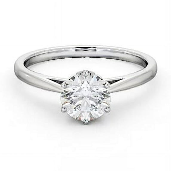 Spot Jewel 14K White Gold Plated Wedding Ring - 1.9 Ct Round Lab Created Diamond Solitaire Engagement Ring - Regal Design - Anniversary & Proposal Gift