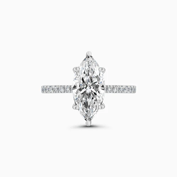 Spot Jewel 14K White Gold Plated Wedding Ring for Her - Marquise Cut 2.2 Ct Diamond Engagement Ring - Gorgeous Anniversary Gifts - Causal Office Wear Ring - Promise Gifts for Her - New Year Gifts