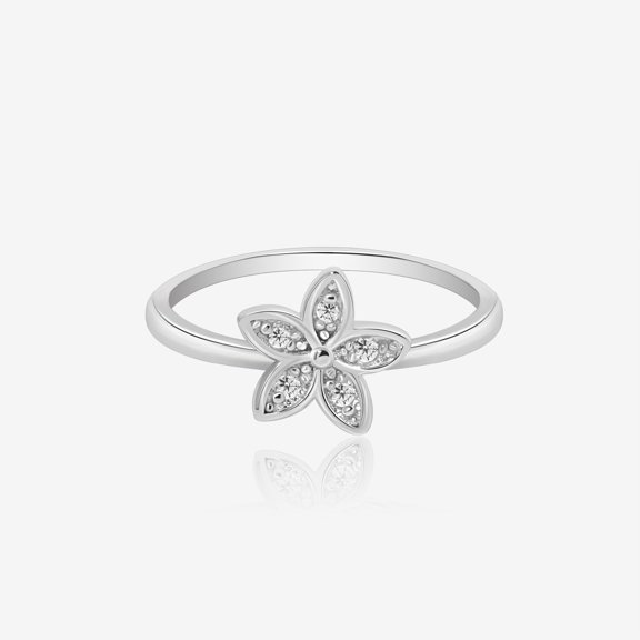Spot Jewel 14K White Gold Plated Ring - 1.4 Ct Round Cut Diamond Ring - Floral Designer Proposal Ring - Forever Diamond Ring for Women's - Birthday Gift - Her Ring for Gift for Her