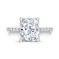 thumbnail image 1 of Spot Jewel 14K White Gold Plated Ring - 1.9 Ct Radiant Cut Diamond Engagement Ring - Engagement Wedding Jewelry for Women's - Silver Diamond Beautiful Special Occasion Ring - Promise Gift for Her, 1 of 7