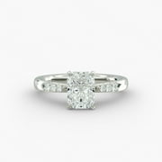 Spot Jewel 14K White Gold Plated Ring - 2.1 Ct Radiant Cut Diamond Ring - Silver Beautiful Special Ring for Her - Christmas Special Gift for Her - Causal Daily Wear Ring - Bridal Diamond Jewelry