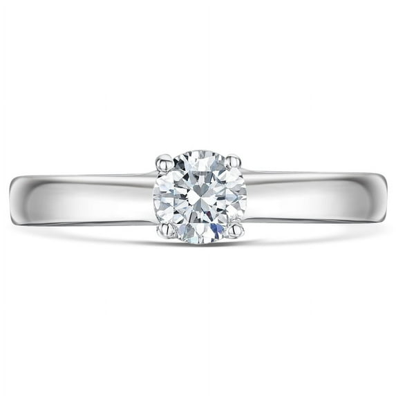 Spot Jewel 14K White Gold Plated Ring - Brilliant 1.8 Ct Round Cut Lab Created Diamond Ring - Solitaire Wedding Bands for Women's - Minimalist Diamond Ring for Her - Christmas Special Gift