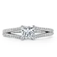 thumbnail image 1 of Spot Jewel 14k White Gold Plated Ring - 1.8 Ct Princess Cut Diamond Ring - Engagement Wedding Bezel Set for Her - Anniversary Designer Solitaire Silver Ring for Men's - Anniversary Gift for Wife, 1 of 6