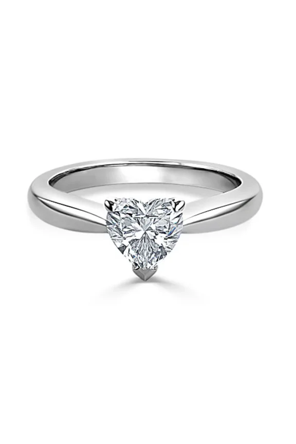 14k White Gold Over Ring for Her - 1.7 Ct Heart Cut Diamond Ring Her - Anniversary Promise Ring for Women's - Engagement Surprise Diamond Ring for Women's - Proposal Delicate Ring