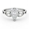 thumbnail image 1 of Spot Jewel 2.1 Ct Pear Cut Lab Created Diamond Engagement Ring - 14K White Gold Plated Heart Shank Wedding Ring for Women - Handmade Jewelry - Birthday Gift for Her, 1 of 4