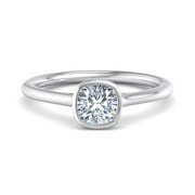 Spot Jewel 2.2 Ct Emerald Cut Lab Created Diamond Ring - 14K White Gold Plated Simple Solitaire Engagement Ring - Classic Wedding Ring for Her - Perfect Gift for Special Occasions