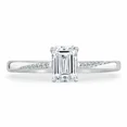 thumbnail image 1 of Spot Jewel 2.2 Ct Emerald Cut Lab Created Diamond Ring - 14k White Gold Over Diamond Engagement Ring - Diamond Wedding Gift for Bridesmaids - Silver Anniversary Ring for Women's, 1 of 6