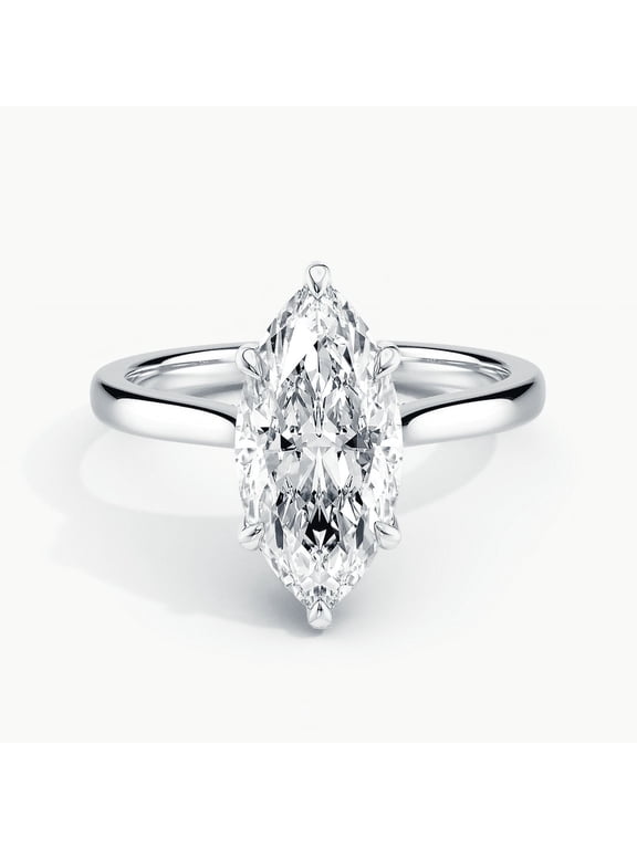 2.2 Ct Marquise Cut Diamond Ring - 14K White Gold Over Ring for Her - Gorgeous Anniversary Gifts for Women's - Solitaire Engagement Silver Ring for Her - Wedding Bridesmaid Gifts