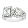 thumbnail image 1 of Spot Jewel 2.2 Ct Pear Cut Lab Created Diamond Engagement Ring - 14k White Gold Over Diamond Wedding Anniversary Ring - Multi Diamond Women's Rings - Promise Diamond Anniversary Gifts for Women's, 1 of 6