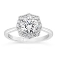 thumbnail image 1 of Spot Jewel 2.2 Ct Round Cut Diamond Ring - 14K White Gold Plated Ring - Elegant Anniversary Band for WoHim - Silver Diamond Unique Occasion Ring - Valentine Proposal Band - Gift for Birthday, 1 of 7