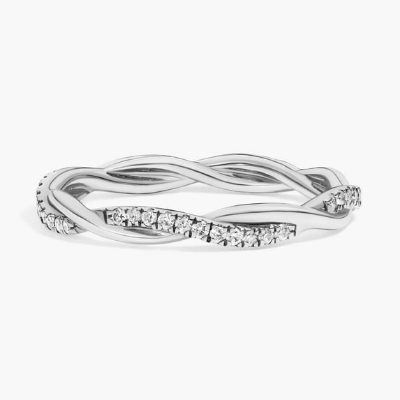 Spot Jewel 2.2 Ct Round Cut Lab Created Diamond Wedding Ring - 14K White Gold Plated Diamond Ring - Twisted Diamond Engagement Ring - Daily Wear Fine Jewelry - Gorgeous Anniversary Gift for Women