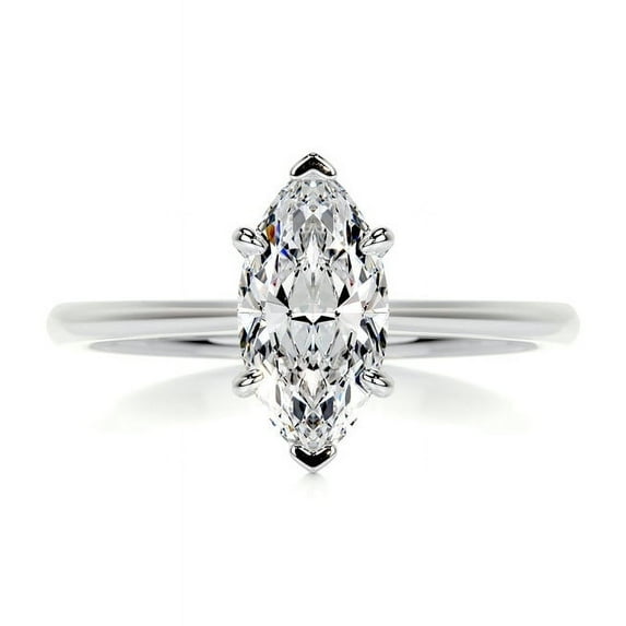 Spot Jewel 2.3 Ct Marquise Cut Diamond Wedding Ring - Lab-Created Simulated Diamond, 14K White Gold Plated - Engagement Ring for Women - Perfect for Gifting on Special Occasions and Celebration