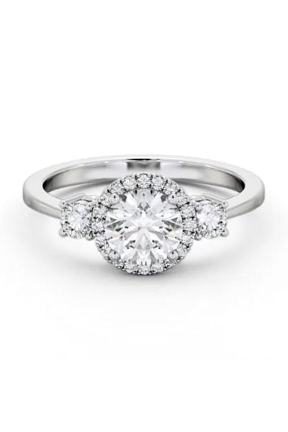 2.3 Ct Round Cut Diamond Engagement Ring – Lab Created Gem – Infinity Twist Crossover Halo with 4 Prong – 14K White Gold Plated Ring – Gift for Her on Special Days