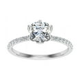 thumbnail image 1 of Spot Jewel 2 Ct Lab Created Diamond Ring - 14K White Gold Plated Hidden Halo Engagement Wedding Ring - Round Cut Solitaire with Accents Diamond Ring for Her - Perfect Gift for Cherishing Memories, 1 of 3