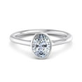 thumbnail image 1 of Spot Jewel 2 Ct Oval Cut Lab Created Diamond Engagement Ring with Bezel Set Solitaire Design - 14K White Gold Plated Wedding Ring, 1 of 3