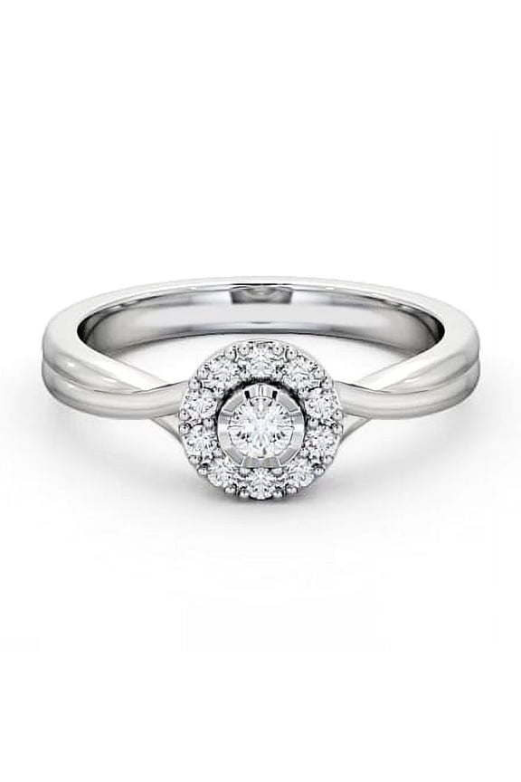 2 Ct Round Cut Diamond Engagement Ring – Decorative Basket Halo Crossover – 14K White Gold Plated – Lab Simulated Stone – Elegant Gift Ring