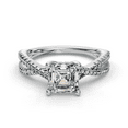 thumbnail image 1 of Spot Jewel Criss Cross Diamond Ring 14K White Gold Plated - 1.5 Ct Asscher Cut Lab Created Diamond Ring for Women - Anniversary Wedding Ring - Elegant Promise Engagement Ring for Her, 1 of 3
