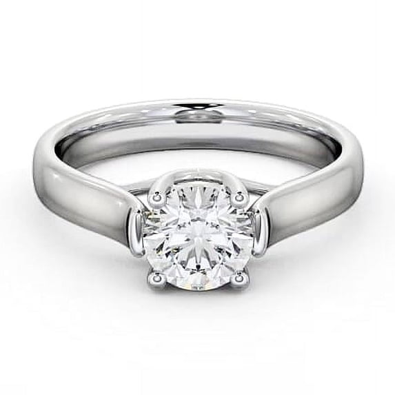 Spot Jewel Round-Cut 1.6 Ct Lab-Created Diamond Engagement Ring – 14K White-Gold Plated Solitaire Wedding Ring – Diamond Anniversary Gift Clearance for Her