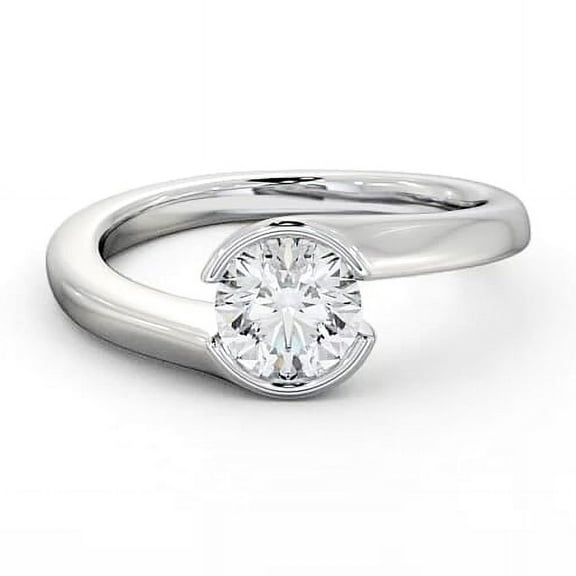 Spot Jewel Round-Cut 1.7 Ct VVS1/D Lab-Created Diamond Swirl Bypass Engagement Ring – 14K White-Gold Plated – Women’s Classic Bridal Proposal Ring