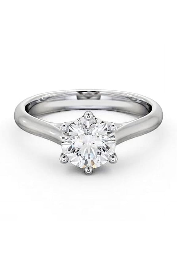 Round-Cut 1.9 Ct Lab-Created Diamond Solitaire Engagement Ring – 14K White-Gold Plated Bridge-Design Wedding Ring for Women – Perfect Proposal Gift