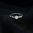 thumbnail image 1 of Spot Jewel Stamped 14K Silver Stackable Engagement Ring - 1.5 Ct Lab Created Diamond Round Cut Engagement Ring - Milgrain Dainty Women's Wedding Ring - Solitaire with Accents Ring, 1 of 4