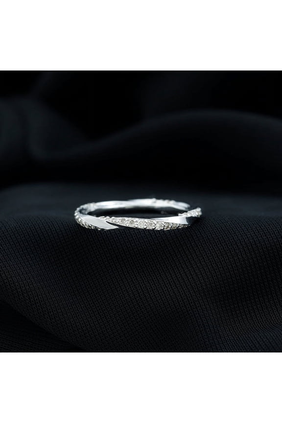 White Gold Plated 14K Diamond Rings - Round Cut Brilliant 1.6 Ct Diamond Rings for Women - Twisted Shank Engagement Rings for Women - Party Wear Rings - Birthstone Ring