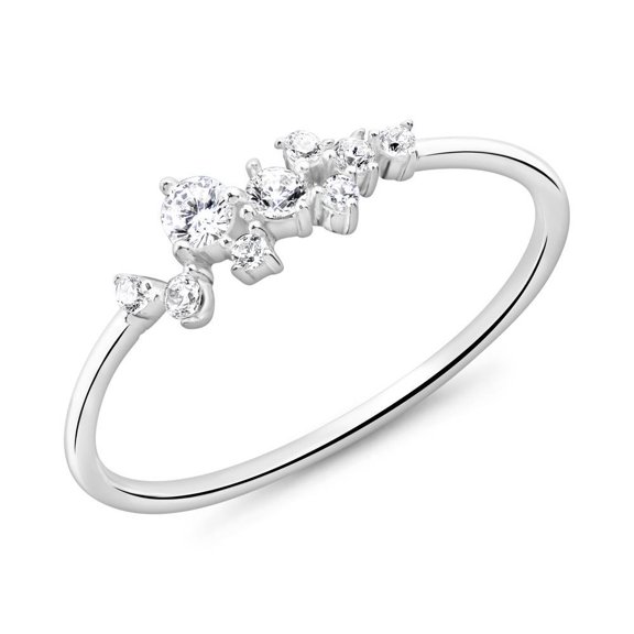 Spot Jewelry 1.6 Ct Round Cut Moissanite Engagement Ring - Beautifully Crafted in 14K White Gold Plated - Prong Set Design - Ideal for Engagements, Anniversaries, or Unique Gift