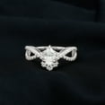 thumbnail image 1 of Spot Jewel 1.7 Ct Pear Cut Diamond Engagement Ring - 14K White Gold Plated Criss Cross Wedding Diamond Ring - 9th Year Anniversary Gifts for Women - Promise Silver Diamond Ring for Her, 1 of 5