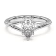 thumbnail image 1 of Spot Jewelry 1.8 Ct Pear Cut Moissanite Chevron Duo Engagement Ring - 14K White Gold Plated Solitaire Wedding Ring for Women, 1 of 1