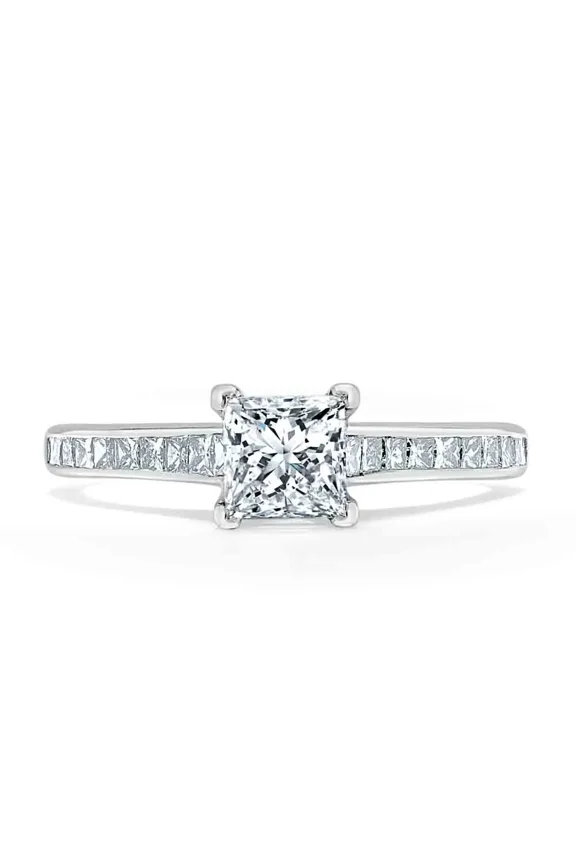 ry 1.8 Ct Princes Cut Moissanite Wedding Ring - Engagement Moissanite Ring - 14K White Gold Plated Women's Moissanite Ring - Christmas Special Gift for Her - Valentine's Day Gift