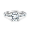 thumbnail image 1 of Spot Jewelry 1.8 Ct Round Cut Moissanite Cathedral Pave Engagement Ring with Hidden Halo - 14K White Gold Plated Wedding Jewelry - Sparkling Solitaire Diamond Ring for Engagement Day, 1 of 3