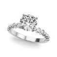 thumbnail image 1 of Spot Jewelry 1.8 Ct Round Cut Moissanite Ring - 14K White Gold Plated Solitaire Engagement Ring with Accents - Classic Wedding Ring for Her - Ideal for Special Occasions, 1 of 2