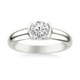 thumbnail image 1 of Spot Jewelry 14K White Gold Plated Ring - 1.7 Ct Moissanite Solitaire with Accents Bezel Set Ring for Her - Round Cut Engagement Ring - Trendy Jewelry Gift for Her - Daily Wear Diamond Ring, 1 of 3