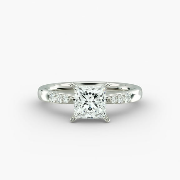 Spot Jewelry 14K White Gold Plated Ring - 1.9 Ct Princess Cut Moissanite Ring - Anniversary Beautiful Ring - Gorgeous Anniversary Gift - Moissanite Beautiful Special Ring - Christmas Special Gifts