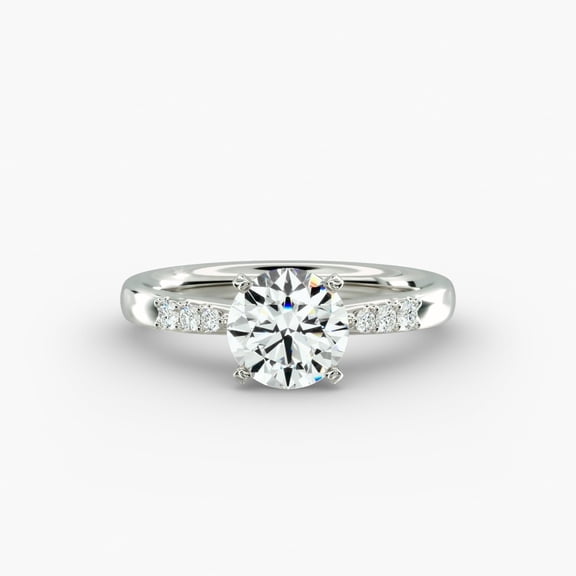 Spot Jewelry 14K White Gold Plated Ring - 1.9 Ct Round Cut Moissanite Ring - Anniversary Beautiful Ring for Her - Special Occasion Ring for Her - Christmas Special Gift for Her - New Year Gift