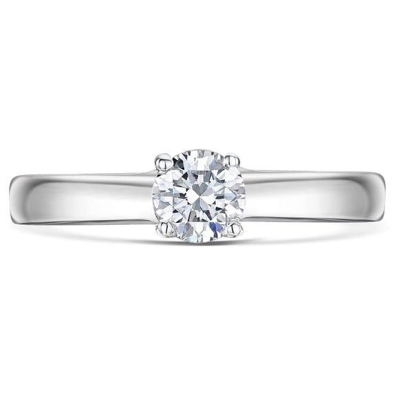 Spot Jewelry 14K White Gold Plated Ring - Brilliant 1.8 Ct Round Cut Moissanite Ring - Solitaire Wedding Bands for Women's - Minimalist Moissanite Ring for Her - Christmas Special Gift