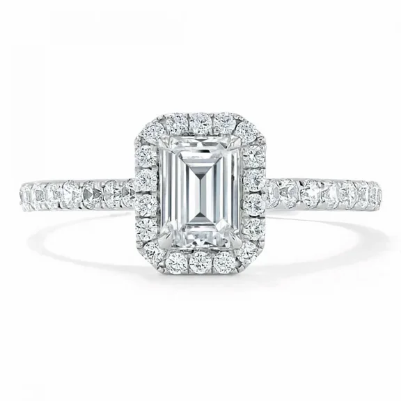 Spot Jewelry 14K White Gold Plated Wedding Ring - 1.9 Ct Radiant Cut Moissanite Ring - Engagement Ring for Women's - Anniversary Gift Rings - Wedding Bridesmaid Gift for Her - Valentine's Day Gift