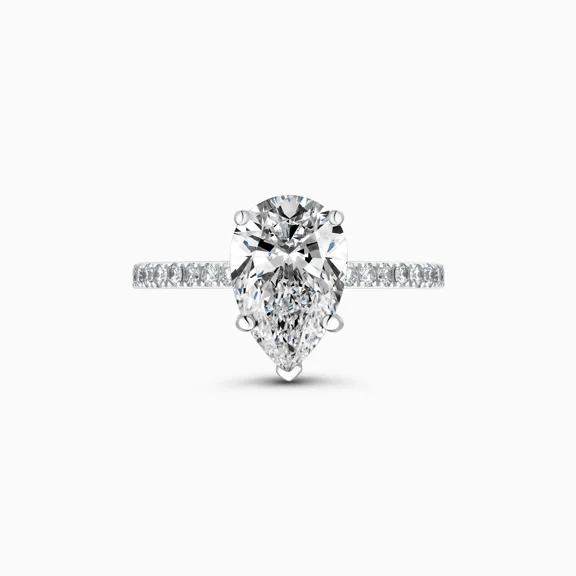 Spot Jewelry 2.1 Ct Pear Cut Moissanite Engagement Ring - Anniversary Gift for Women's - Causal Office Wear Ring - Daily Wear Fine Rings - New Year Gift - 14K White Gold Plated Wedding Ring for Her
