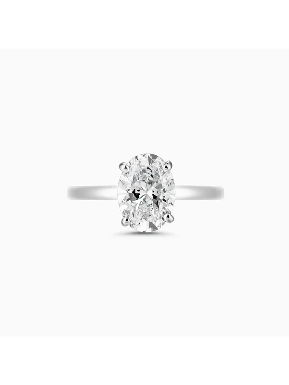 ry 2.2 Ct Oval Cut Moissanite Ring - 14K Silver Ring - Christmas Special Gift - Gorgeous Anniversary Gift - Solitaire Engagement Wedding Ring for Women's