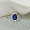 thumbnail image 1 of Spot Jewelry 2.2 Ct Pear Cut Diamond Rings - 14K White Gold Plated Ring Gifts - Beautiful Sapphire Engagement Ring for Women - Halo Silver Wedding Jewelry for Bridesmaids - Party Wear Diamond Ring, 1 of 5