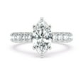 thumbnail image 1 of Spot Jewelry 2.3 Ct Marquise Cut Moissanite Hidden Halo Cathedral Pave Engagement Ring for Women - 14K White Gold Plated Sparkling Wedding Jewelry - Bridal Gift for Mother-in-Law, 1 of 3