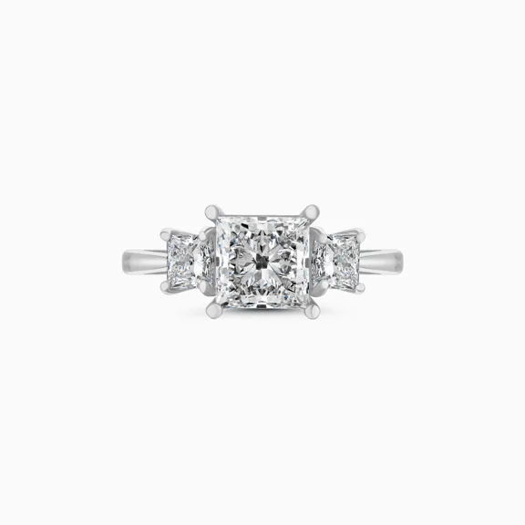 Spot Jewelry 2.3 Ct Princess Cut Moissanite Engagement Ring - 14K White Gold Plated Wedding Ring - Party Wear Rings - Proposal Ring - Gorgeous Anniversary Gift for Women's - Christmas Gifts