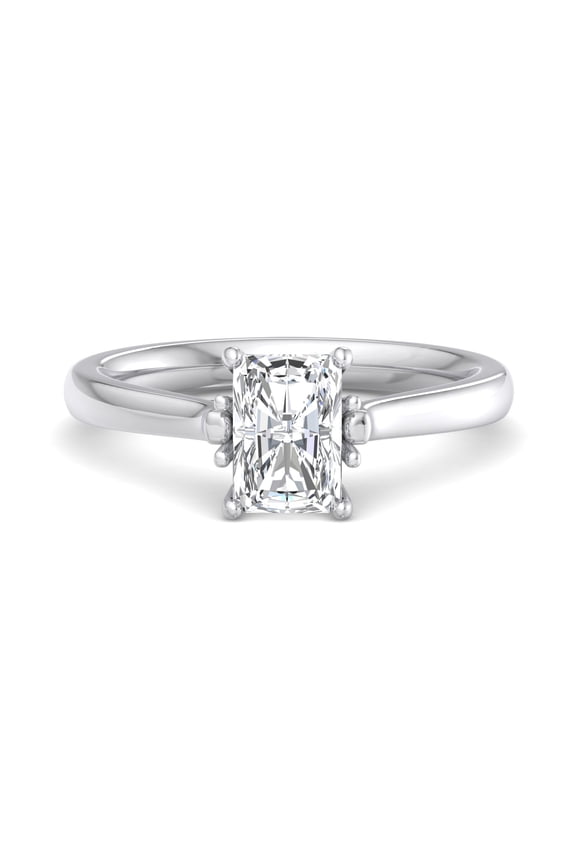 ry 2.3 Ct Radiant Cut Moissanite Ring - 14K White Gold Plated Simple Solitaire Engagement Ring for Women - Perfect Jewelry Gift for Her - Daily Wear