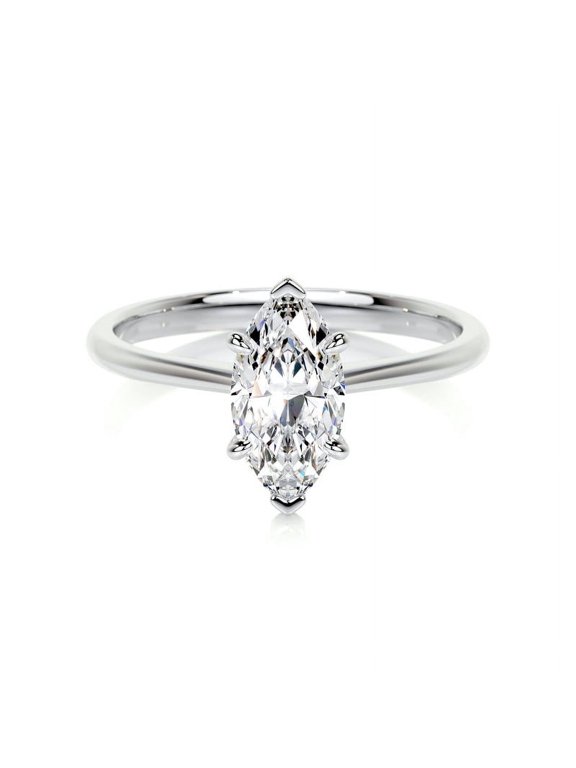 ry Elegant 1.9 Ct Marquise Cut Solitaire Moissanite Engagement Ring for Women's - Moissanite in 14K White Gold Plated - Perfect for Women's Birthdays and Anniversary Gift