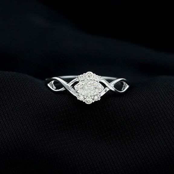 Spot Jewelry Marquise Cut Excellent 1.91 Ct Anniversary Diamond Ring for Women - 14K White Gold Plated Ring on Clearance - Criss Cross Engagement Wedding Overlapped Ring - Promise Rings for Her