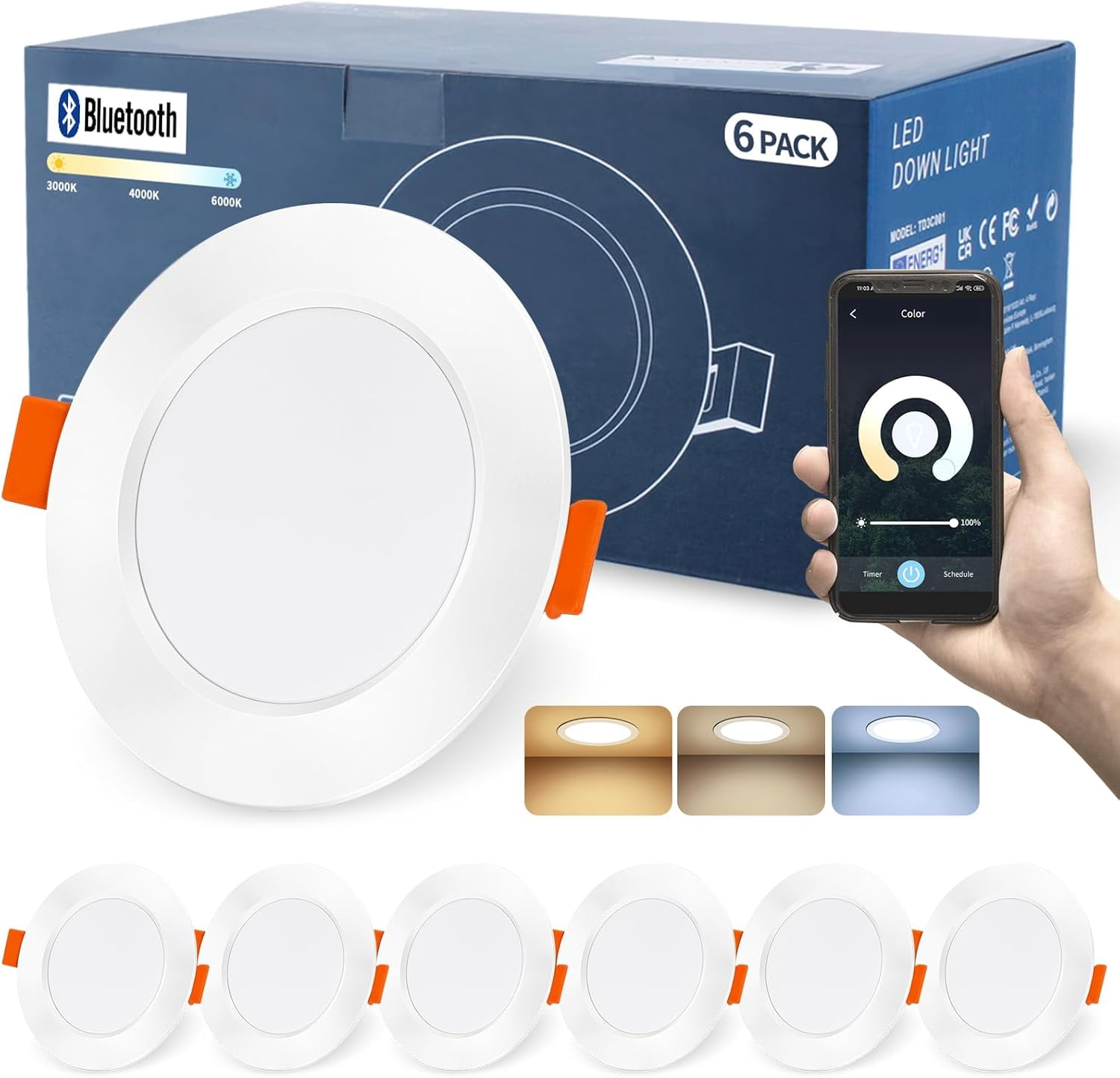Spot LED Encastrable Connecté DUSKTEC - RGB Multicolore, Alexa, Bluetooth, IP44 Salle De Bain