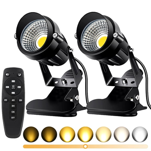 Spot Lights Clamp Indoor Spotlights, 6W Clip on Lights Daylight White Uplights with 6FT Cord and Switch for Trade Show, Workshop, Billboard, Desk Lighting (2 Pack)