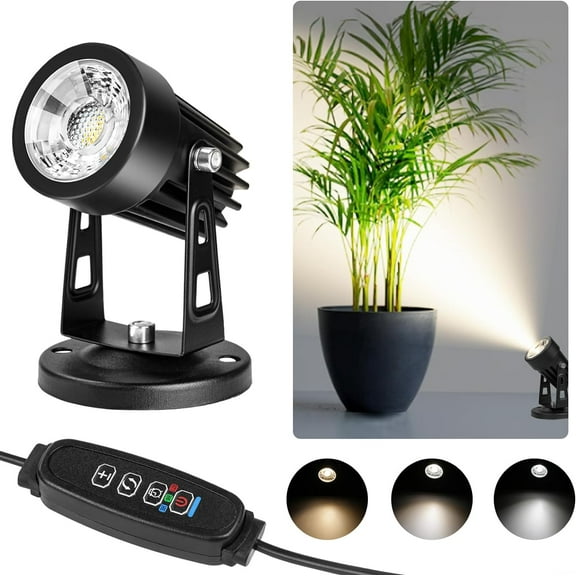 Spot Lights Indoor Up Lights Indoor with Timer, 3W Floor Spotlight Indoor Uplighting, 3000K/4000K/5000K Adjustable LED Accent Light, Dimmable Uplights Indoor Spotlight for Plants